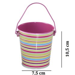 Lembrancinha Mini Balde 03172-33 - Listras Coloridas